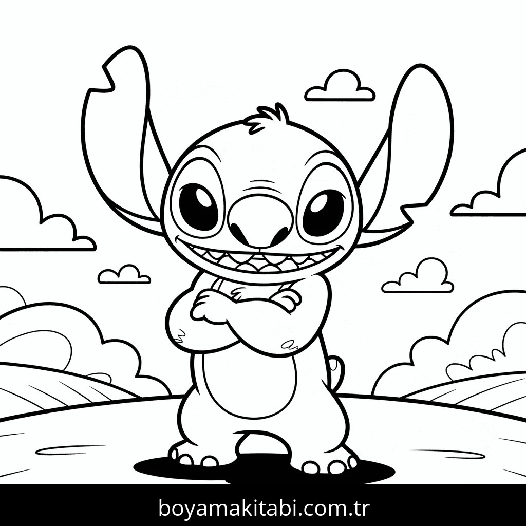 Lilo boyama sayfası – çizgi film temalı, basit çizim