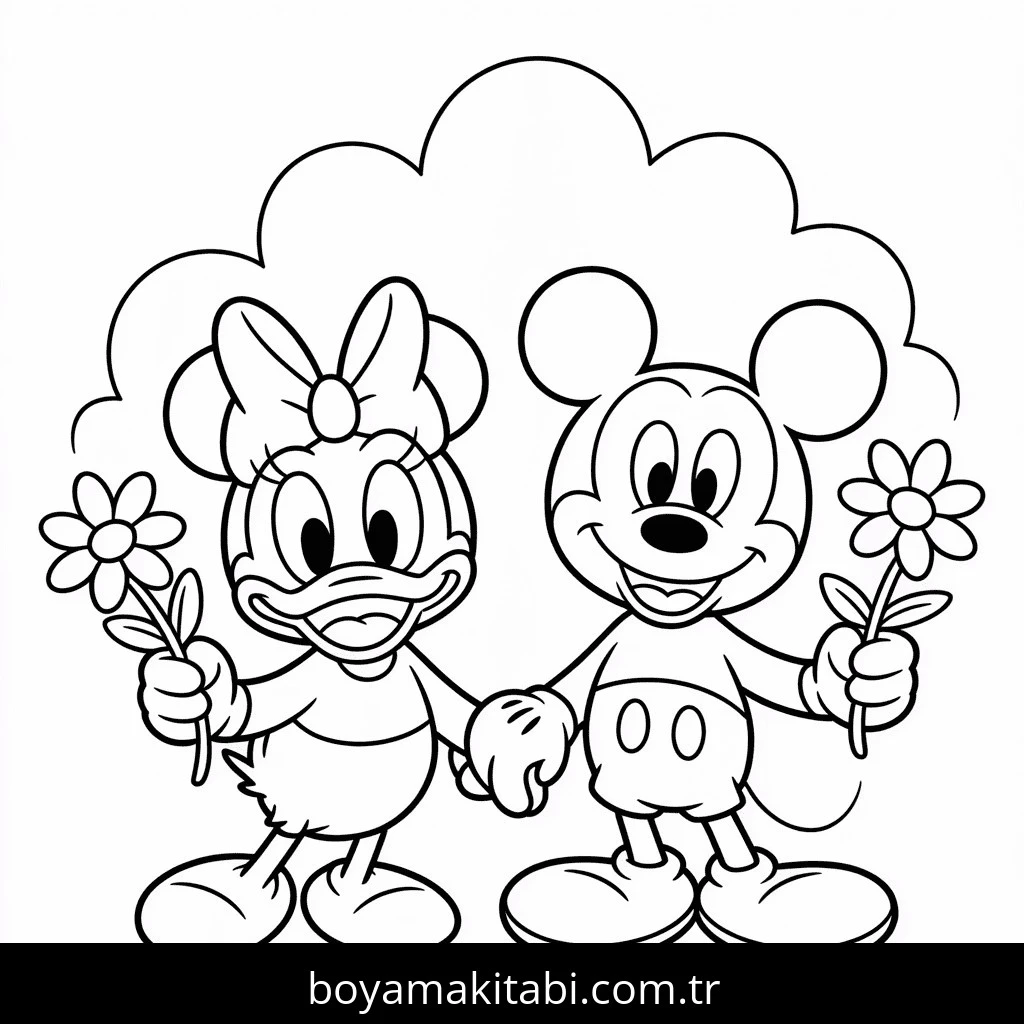 Mickey boyama sayfası – çocuklar için, çizgi film temalı