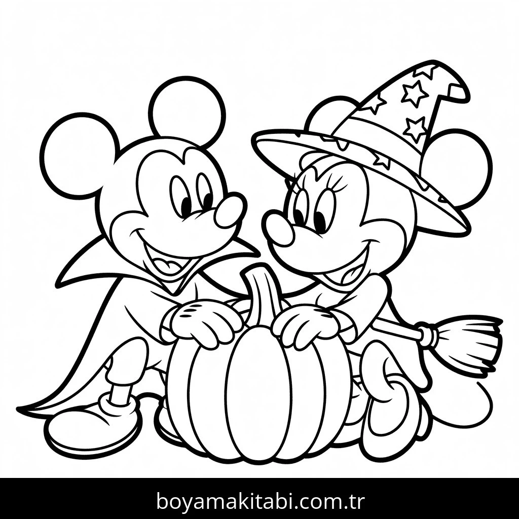 Mickey boyama sayfası – çizgi film temalı, basit çizim