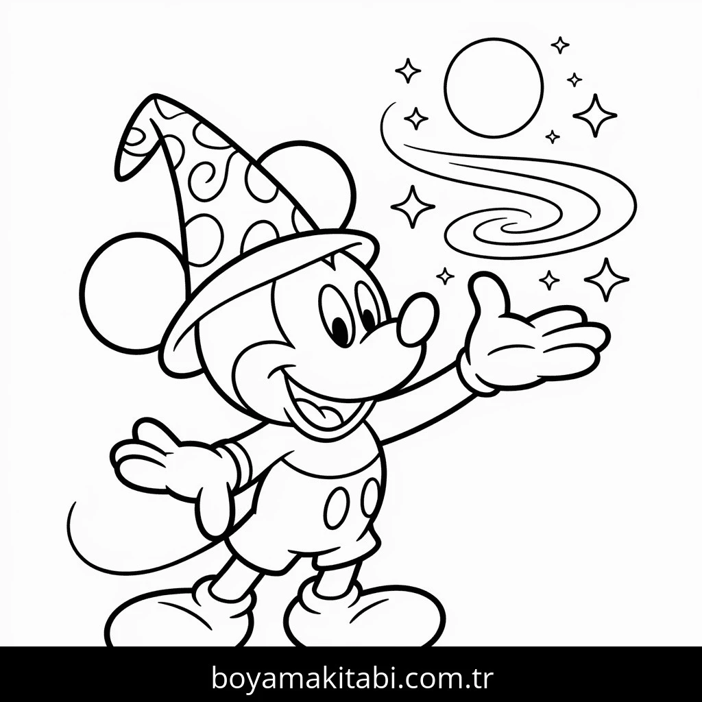 Mickey boyama sayfası – eğitici aktivite, yaratıcılık