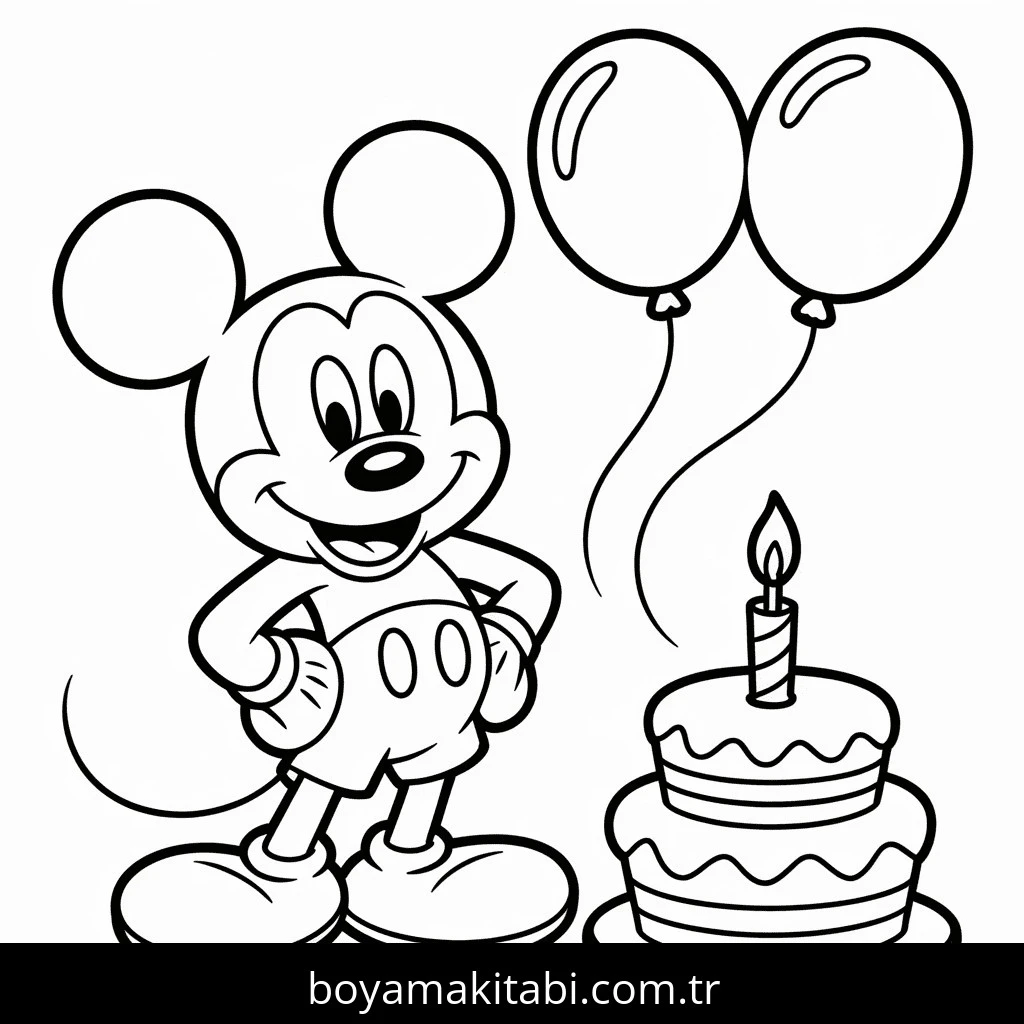 Mickey boyama sayfası – el becerilerini geliştirir, boyama çalışması