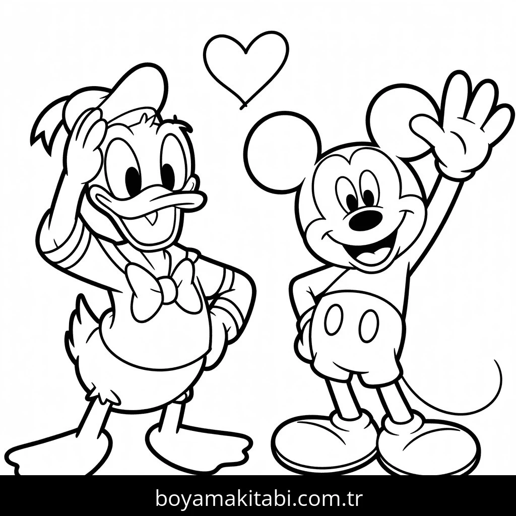Mickey boyama sayfası – çocuklar için, çizgi film temalı