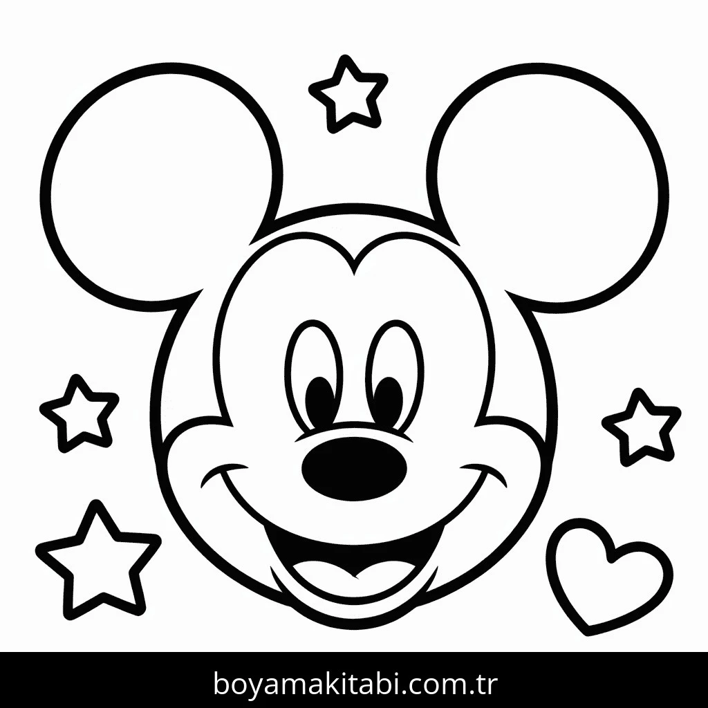 Mickey boyama sayfası – eğlenceli etkinlik, el becerilerini geliştirir