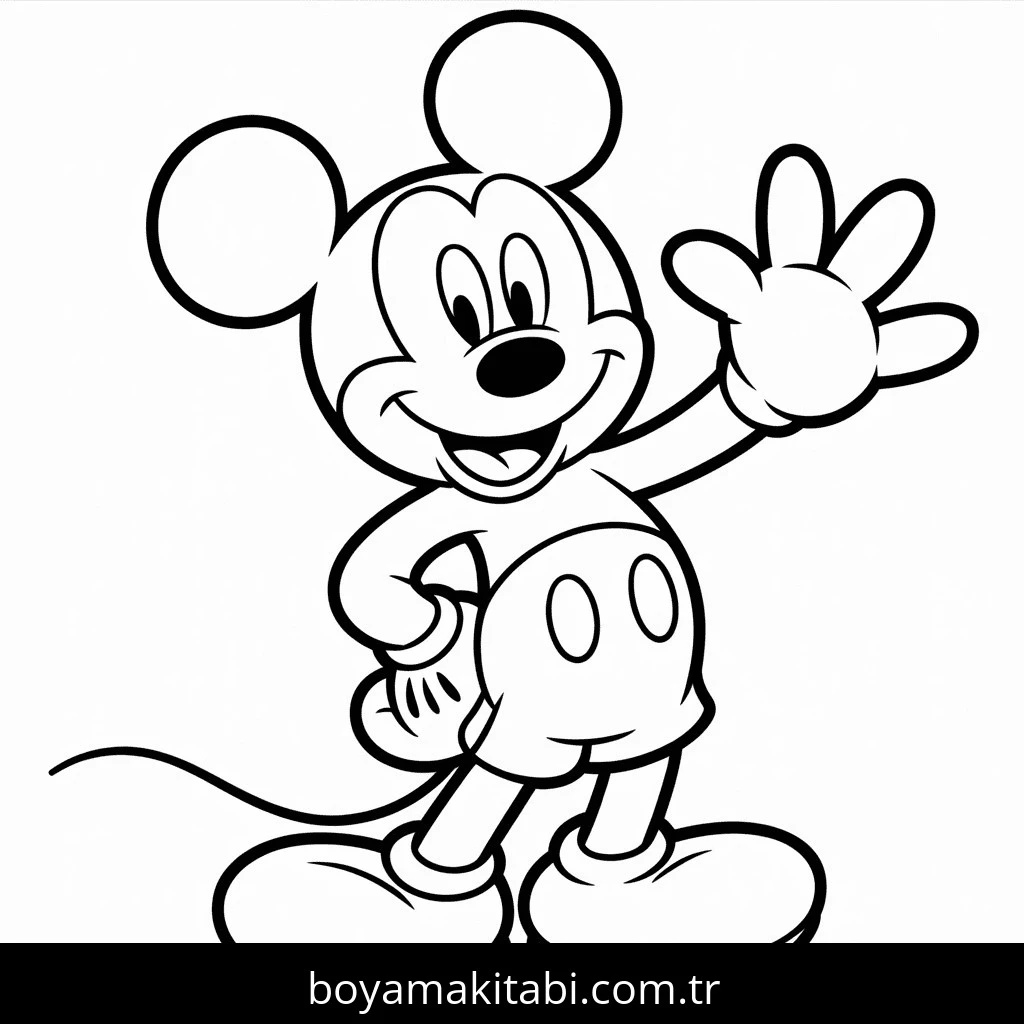 Mickey boyama sayfası – el becerilerini geliştirir, boyama çalışması