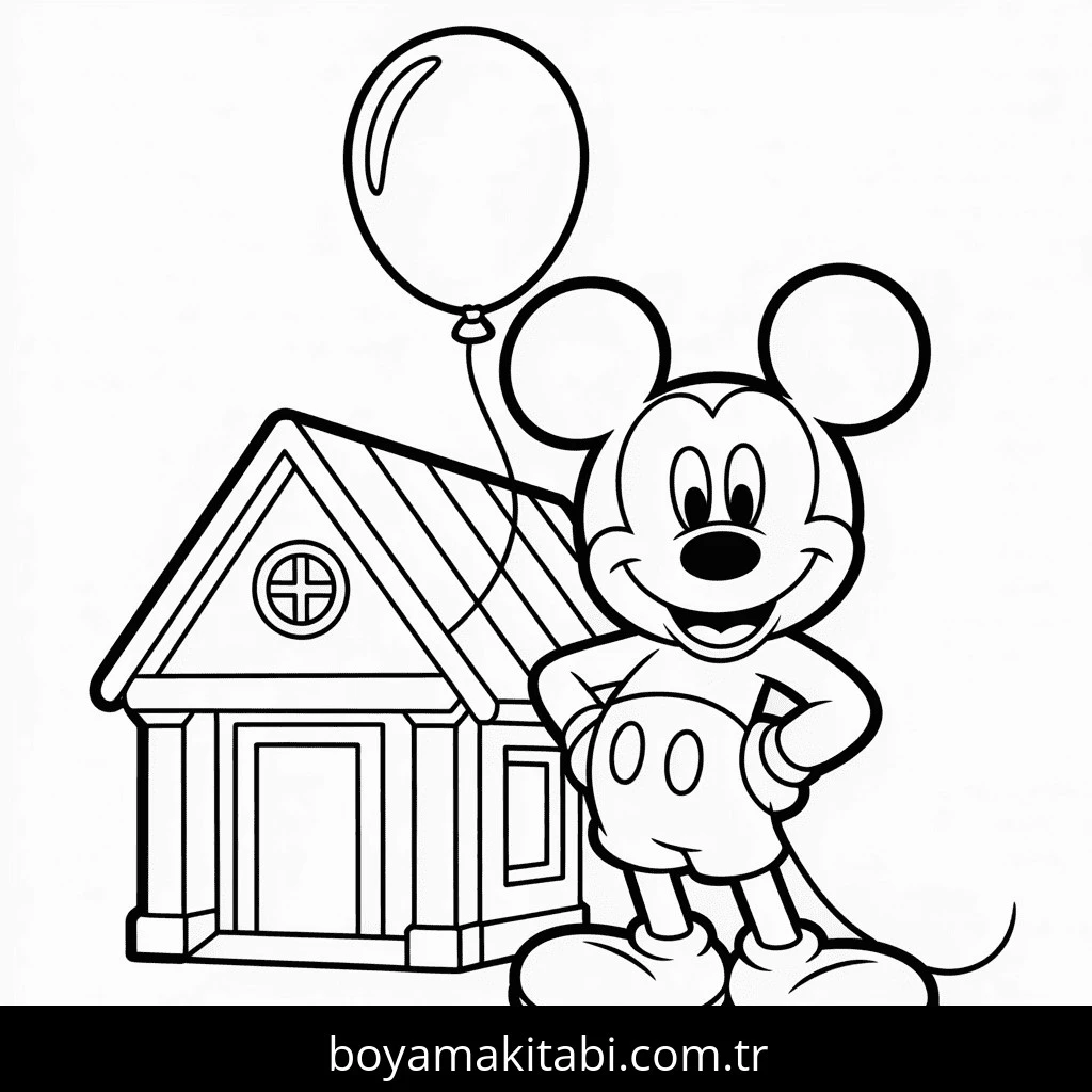 Mickey boyama sayfası – boyama çalışması, yaratıcılığı geliştirir
