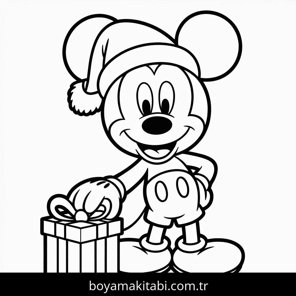 Mickey boyama sayfası – renkli çizimler, okul öncesi