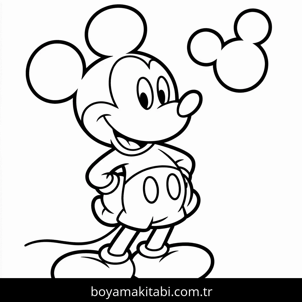 Mickey boyama sayfası – çocuklar için, çizgi film temalı