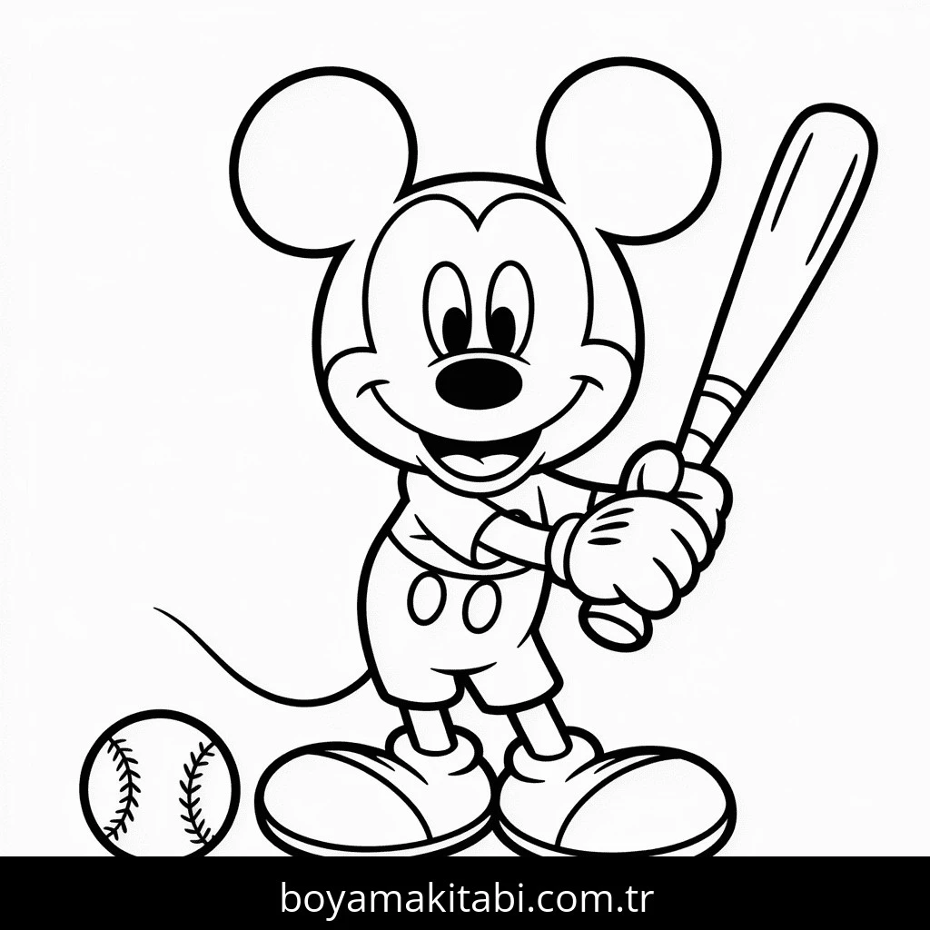 Mickey boyama sayfası – yaratıcılığı geliştirir, keyifli zaman