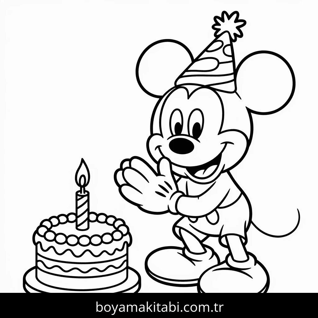 Mickey boyama sayfası – el becerilerini geliştirir, boyama çalışması