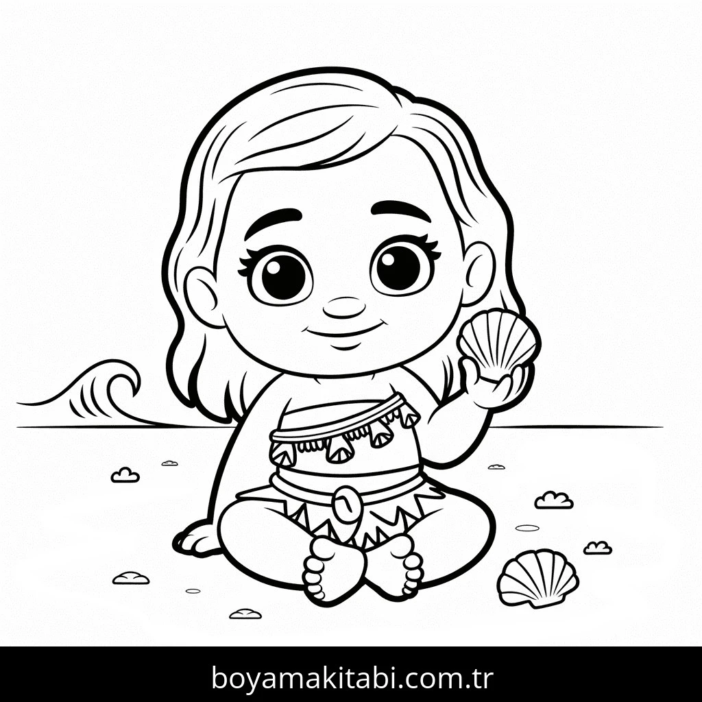Moana boyama sayfası – boyama çalışması, yaratıcılığı geliştirir