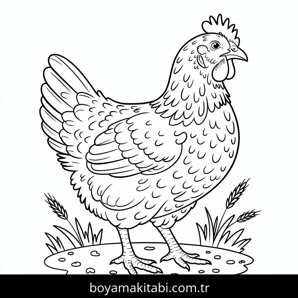 Tavuklar boyama sayfası – okul öncesi, evde etkinlik