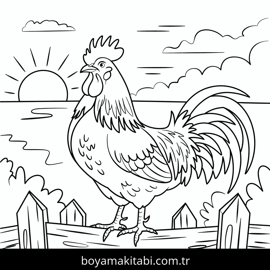 Tavuklar boyama sayfası – sanatsal çalışma, çocuklar için
