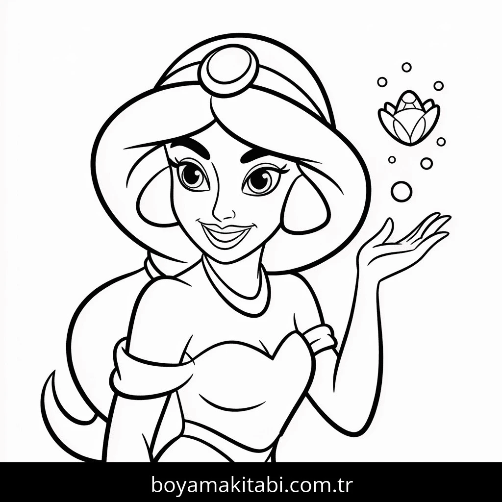 Yasemin boyama sayfası – basit çizim, kolay boyama