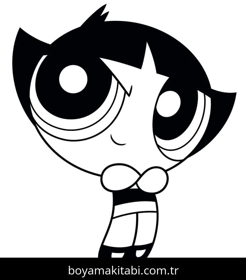 Powerpuff Girls boyama sayfası #26 – çizgi film temalı, basit çizim