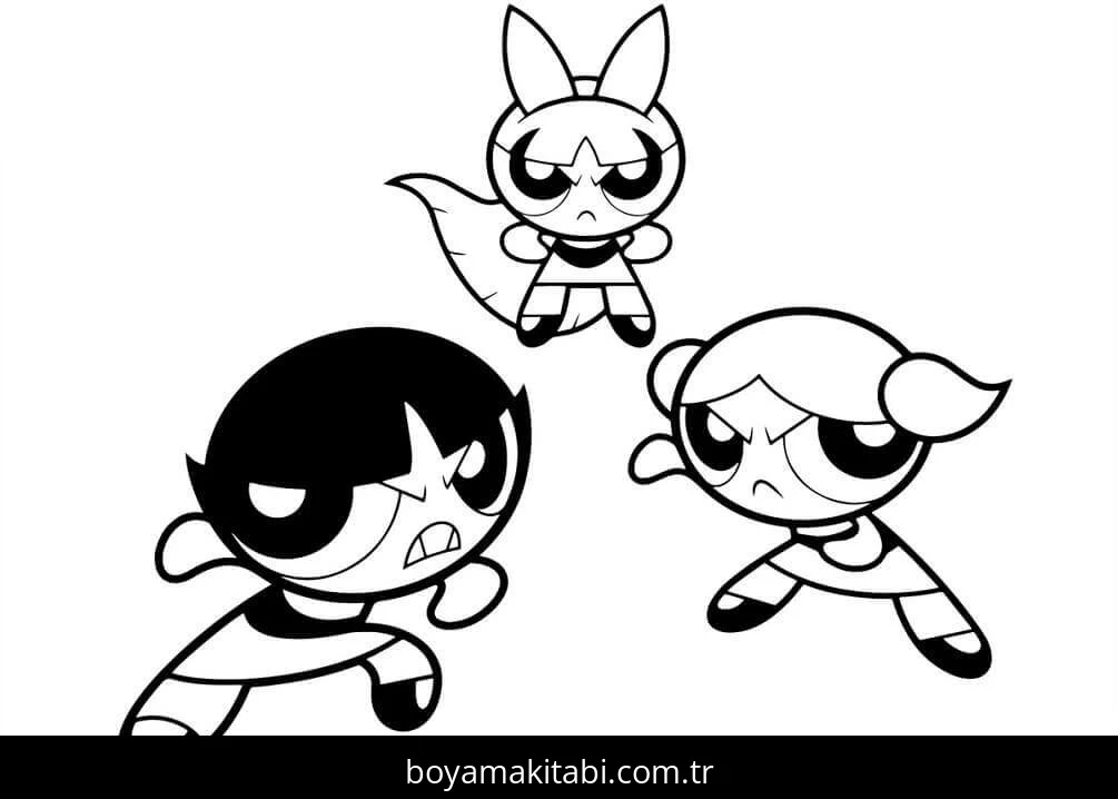 Powerpuff Girls boyama sayfası #32 – sanatsal çalışma, aile ile vakit geçirme
