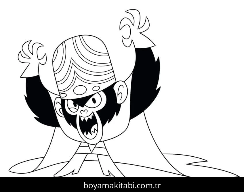 Powerpuff Girls boyama sayfası – çizgi film temalı, basit çizim