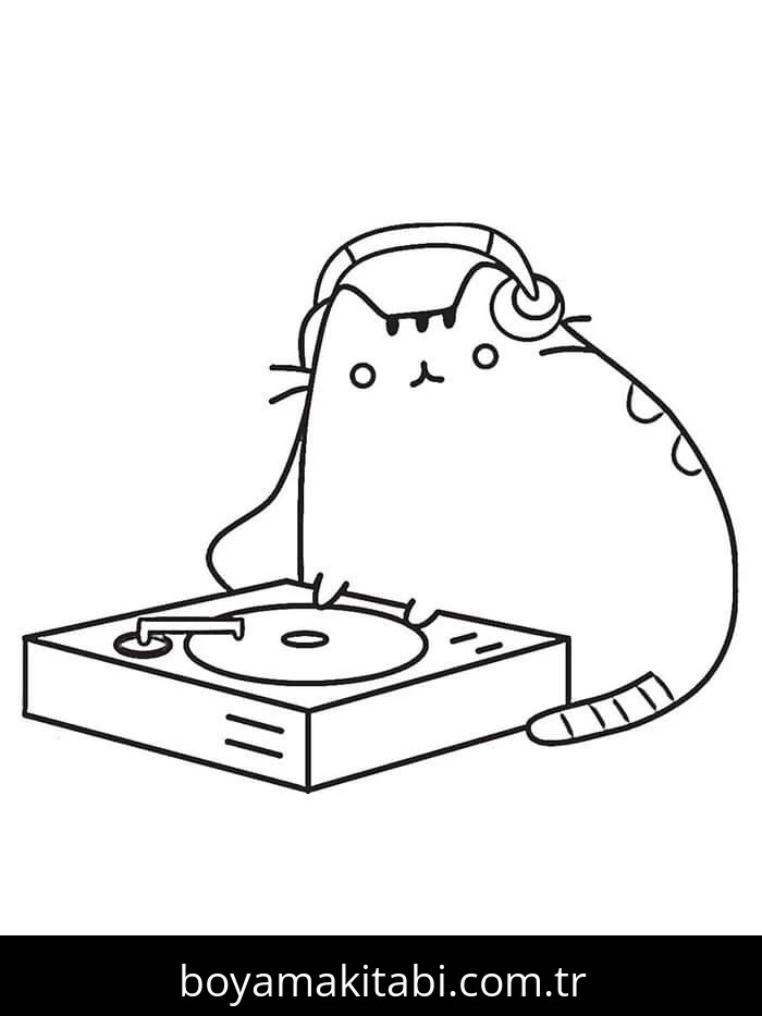 Pusheen boyama sayfası – yaratıcılığı geliştirir, keyifli zaman