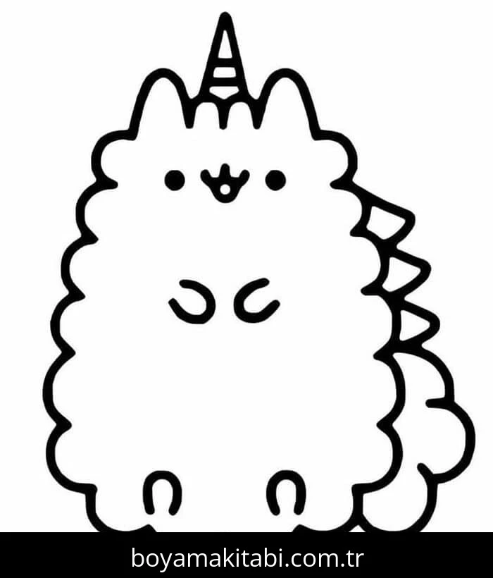 Pusheen boyama sayfası – eğitici aktivite, yaratıcılık
