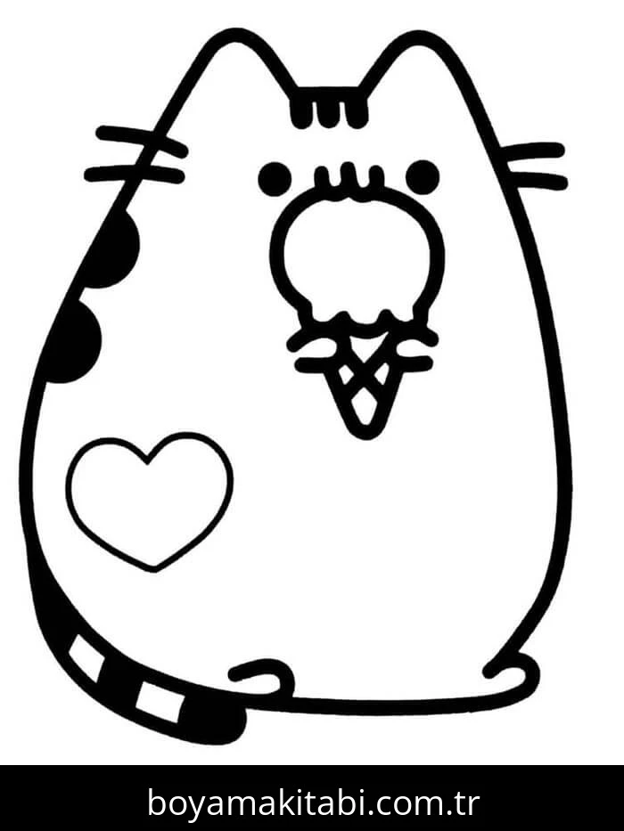 Pusheen boyama sayfası – eğitici aktivite, yaratıcılık