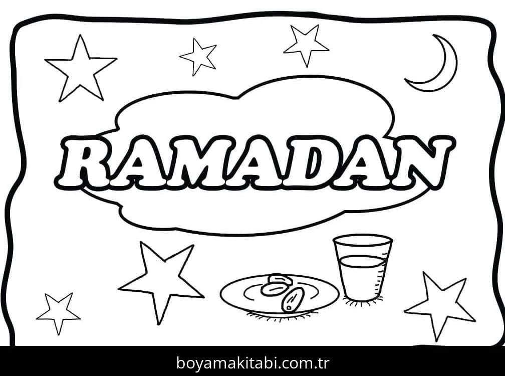 Ramazan Bayramı boyama sayfası – boyama çalışması, yaratıcılığı geliştirir