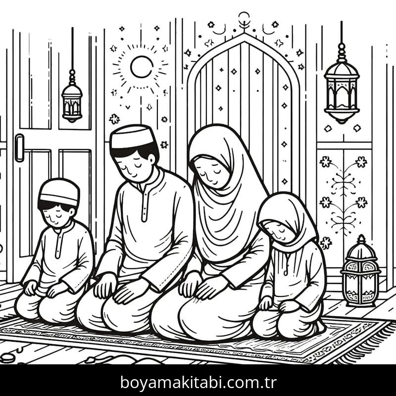 Ramazan Bayramı boyama sayfası – kolay boyama, eğitici aktivite