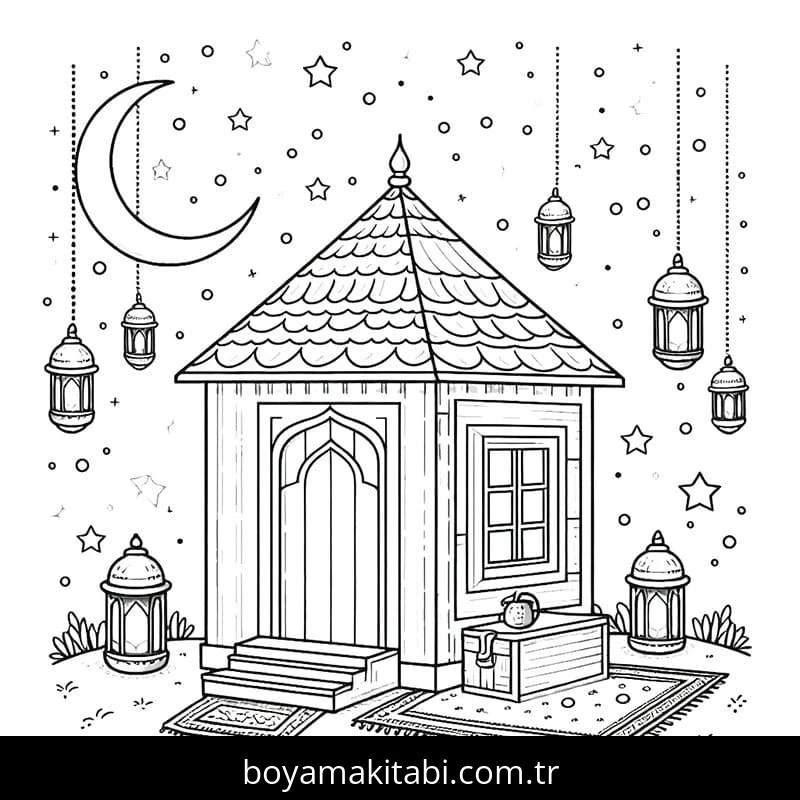 Ramazan Bayramı boyama sayfası – okul öncesi, evde etkinlik