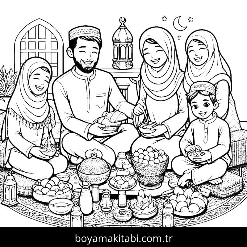 Ramazan Bayramı boyama sayfası – boyama etkinliği, çocuk aktivitesi