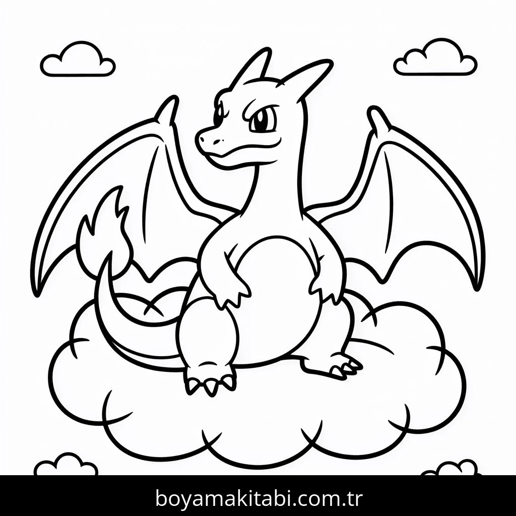Charizard boyama sayfası #59 – çocuk aktivitesi, ilkokul öğrencileri için