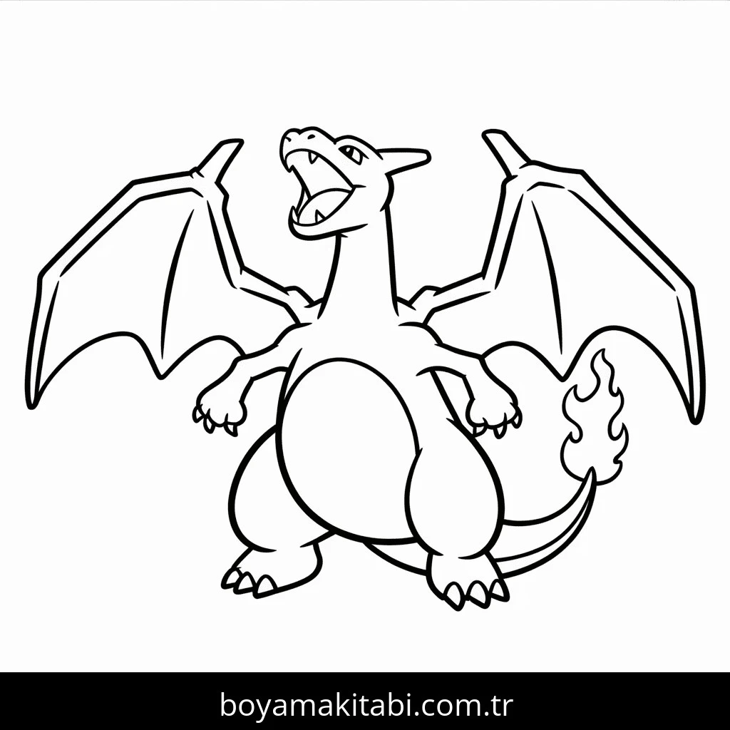 Charizard boyama sayfası #63 – boyama çalışması, sınıf etkinliği