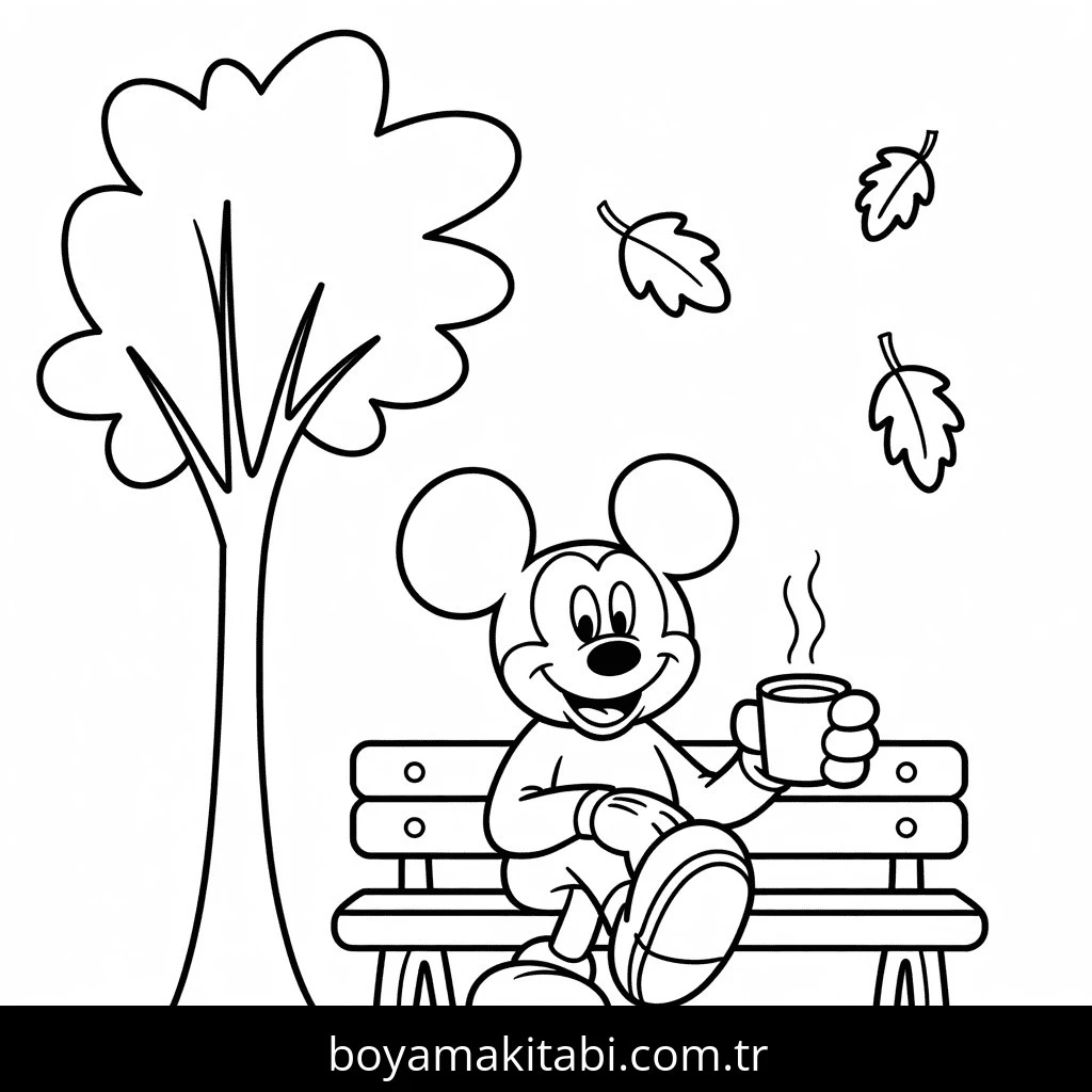 Mickey Mouse (Miki Fare) boyama sayfası – eğitici aktivite, yaratıcılık