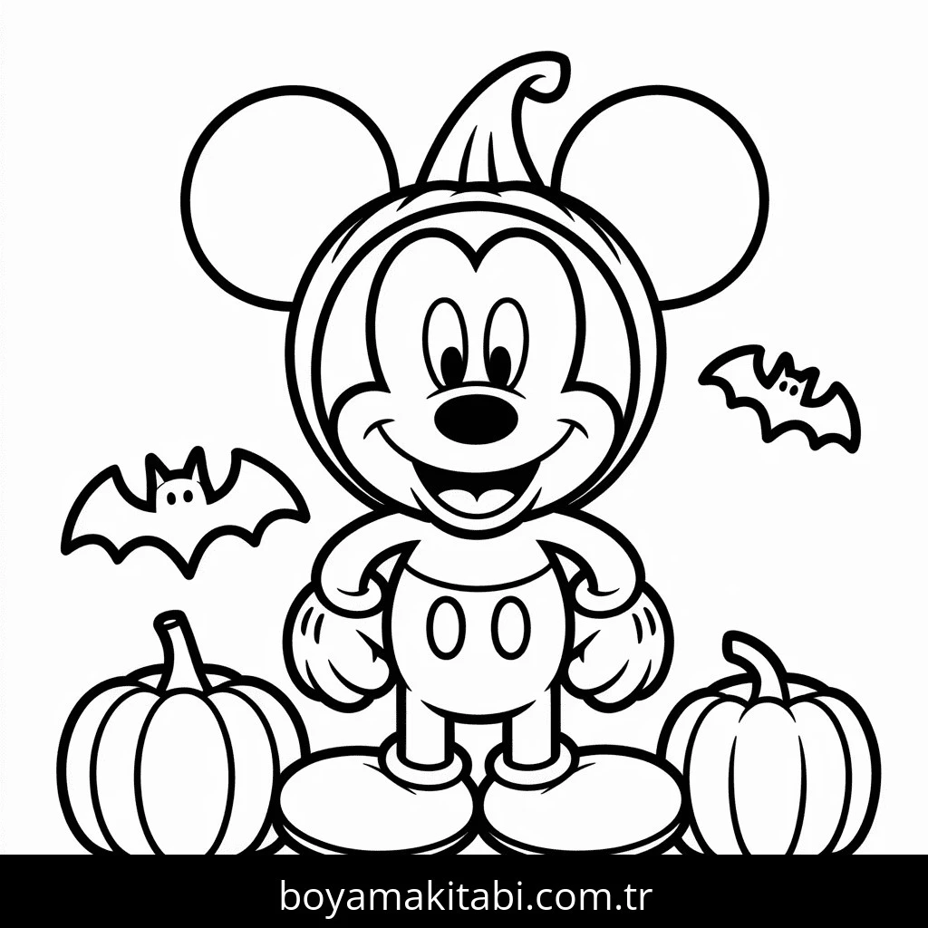 Mickey Mouse (Miki Fare) boyama sayfası – evde etkinlik, ücretsiz yazdır