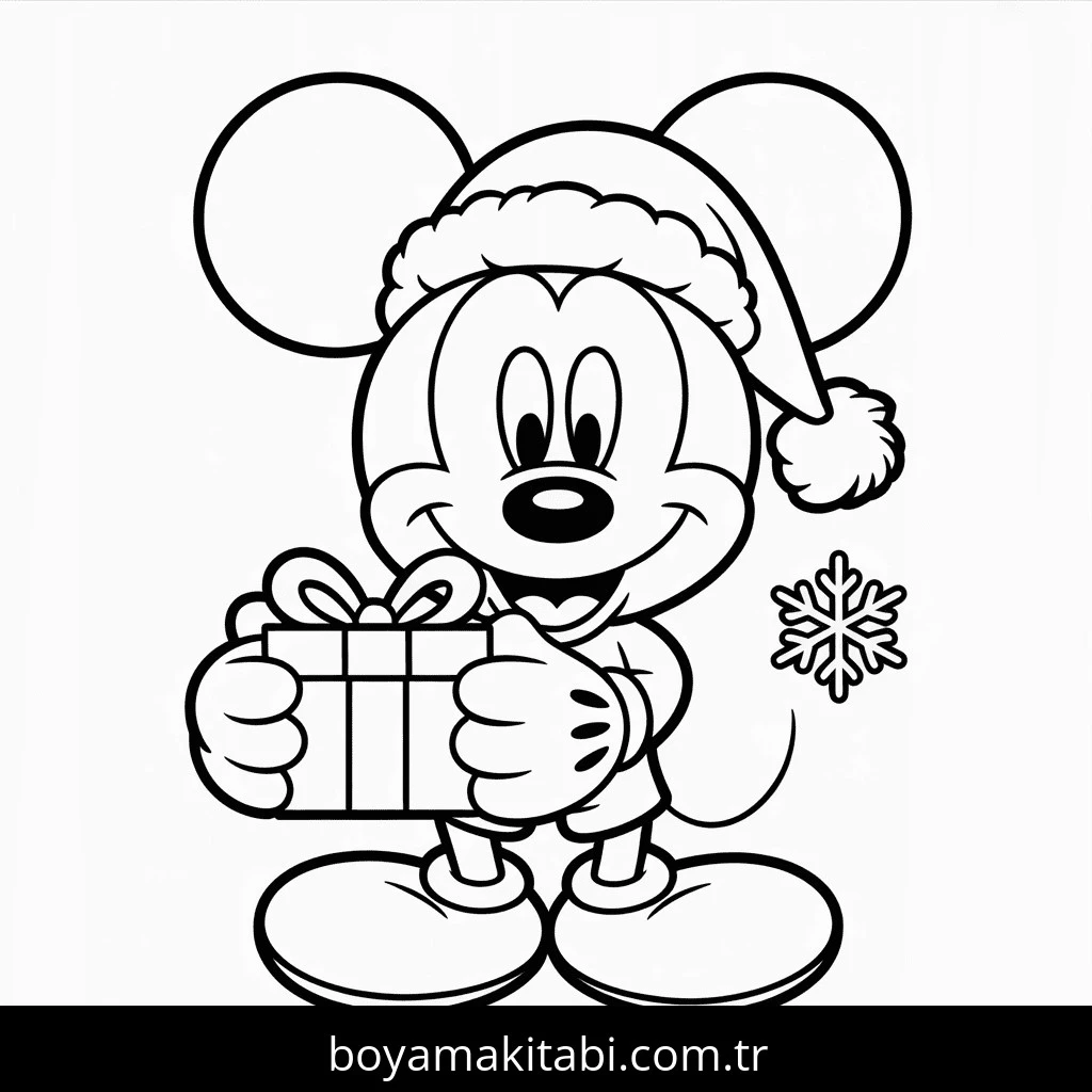 Mickey Mouse (Miki Fare) boyama sayfası – çocuk aktivitesi, PDF indir