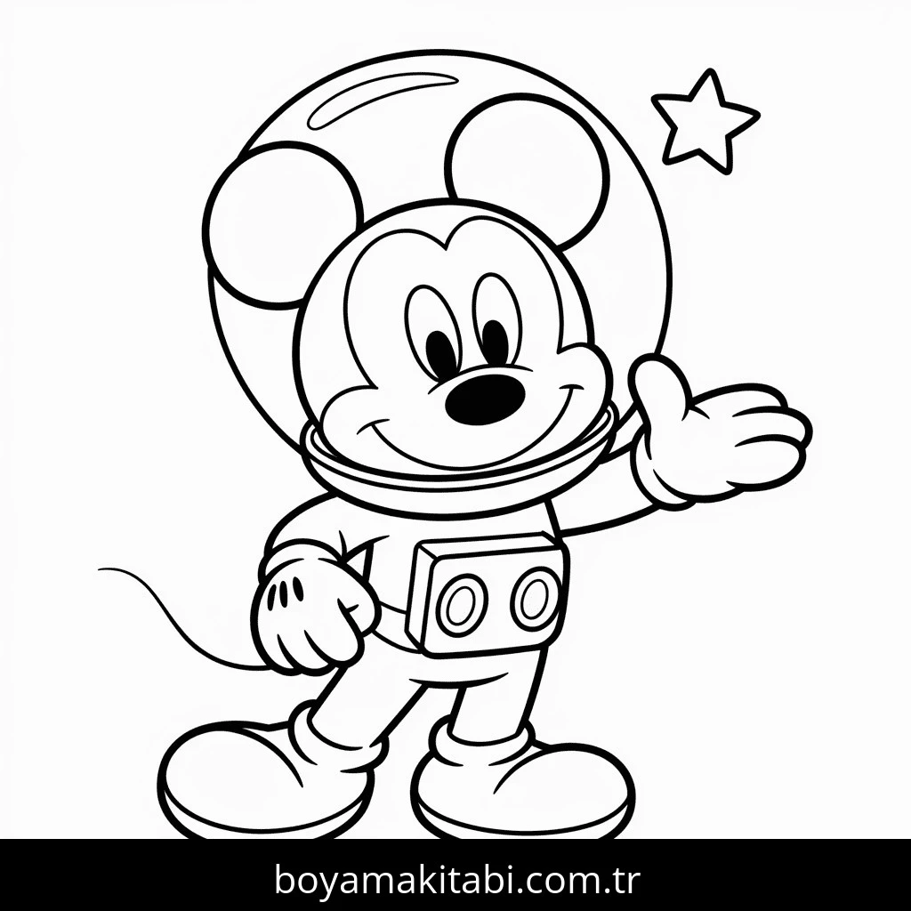 Mickey Mouse (Miki Fare) boyama sayfası – yaratıcılığı geliştirir, keyifli zaman