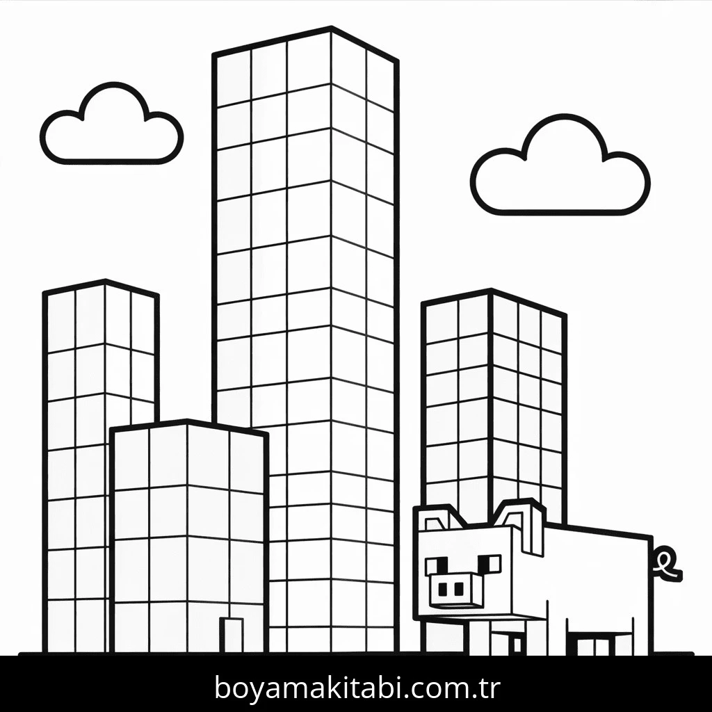 Minecraft boyama sayfası #336 – kolay boyama, eğitici aktivite