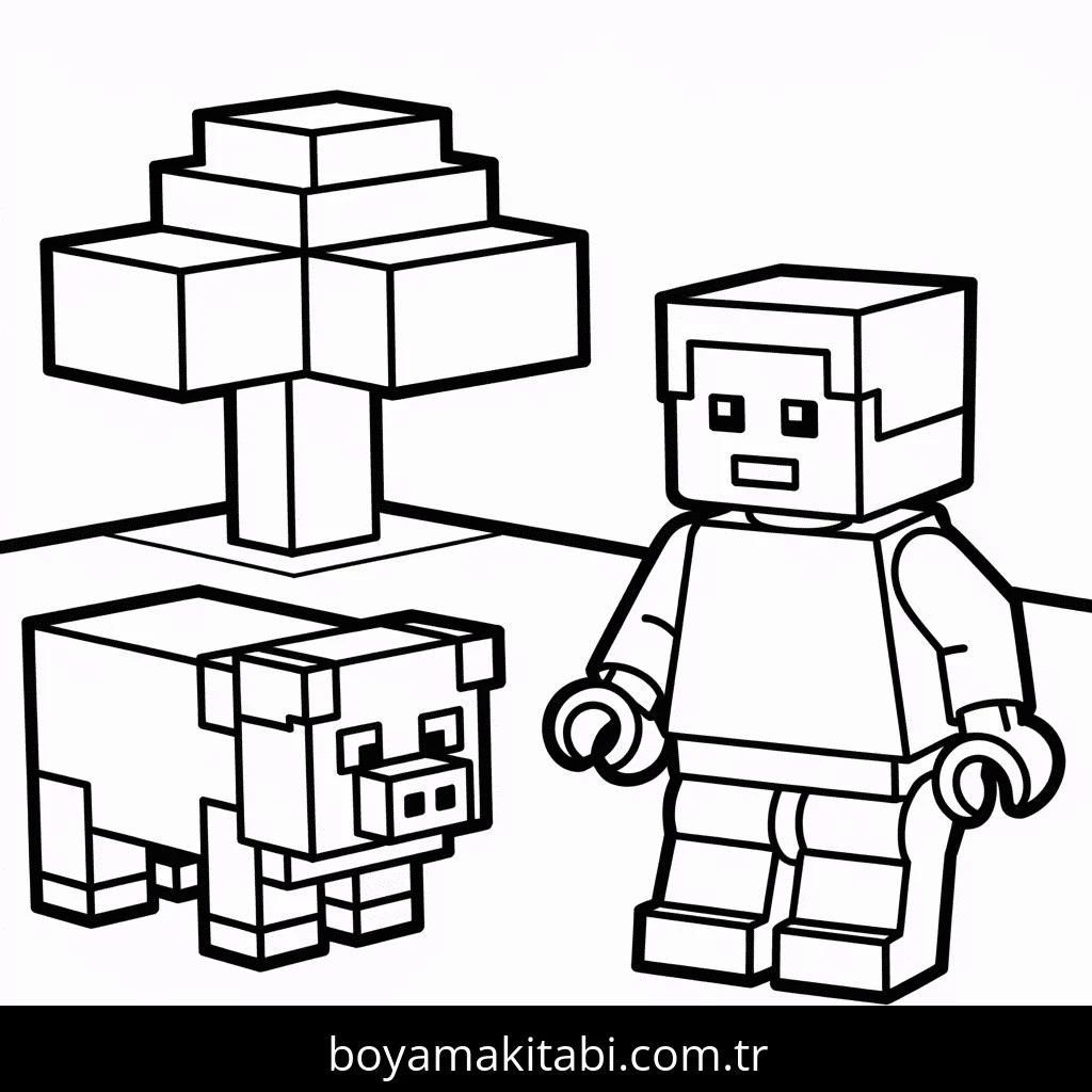 Minecraft boyama sayfası #341 – sevimli karakter, sanatsal çalışma
