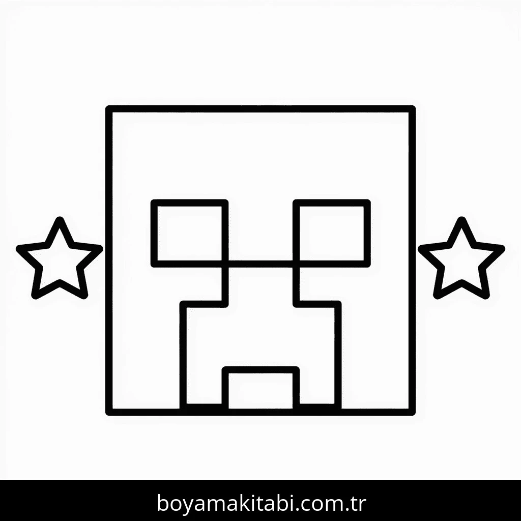 Minecraft boyama sayfası #342 – çizgi film temalı, basit çizim