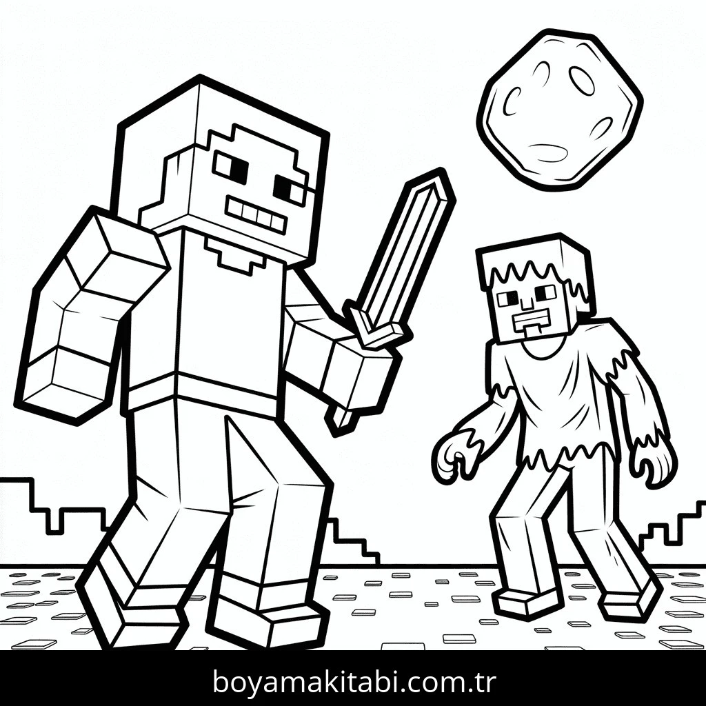 Minecraft boyama sayfası #343 – eğitici aktivite, yaratıcılık