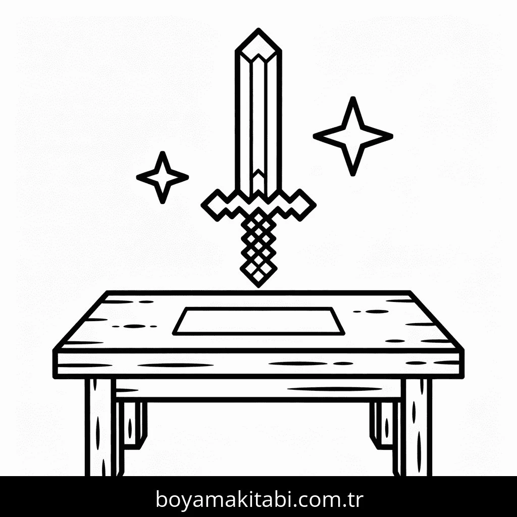 Minecraft boyama sayfası – çocuklar için, çizgi film temalı