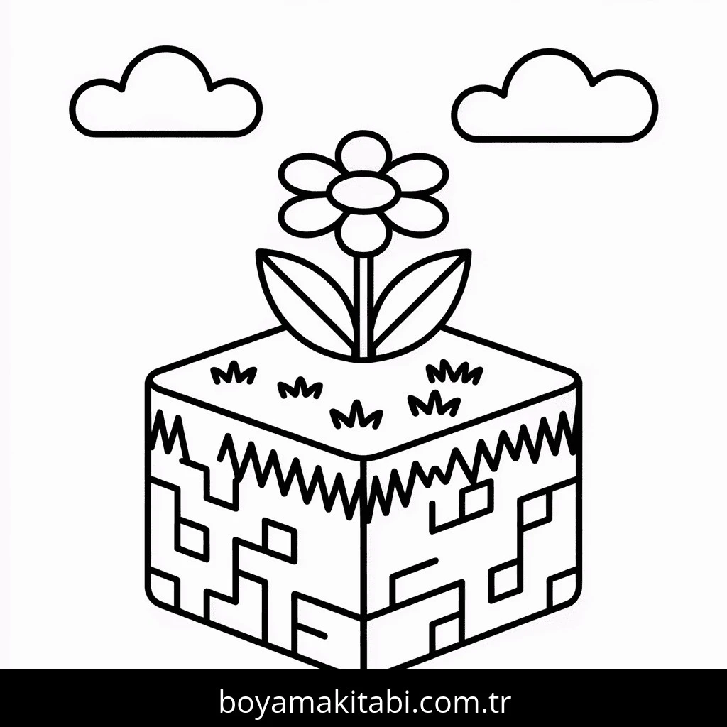 Minecraft boyama sayfası – eğlenceli etkinlik, el becerilerini geliştirir