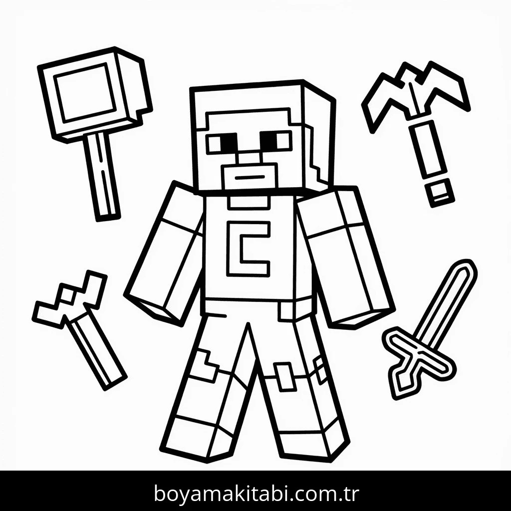 Minecraft boyama sayfası – ücretsiz yazdır, boyama etkinliği