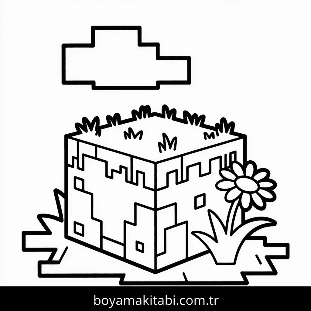 Minecraft boyama sayfası – kolay boyama, eğitici aktivite