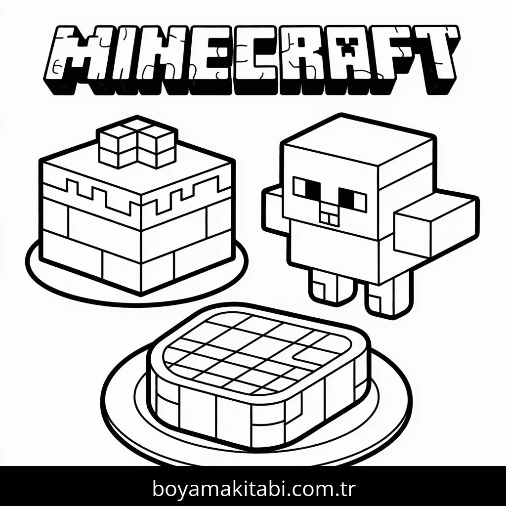 Minecraft boyama sayfası – boyama etkinliği, çocuk aktivitesi