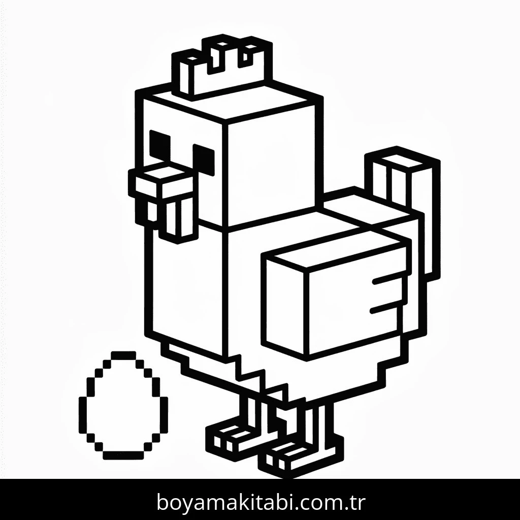Minecraft boyama sayfası – çizgi film temalı, basit çizim