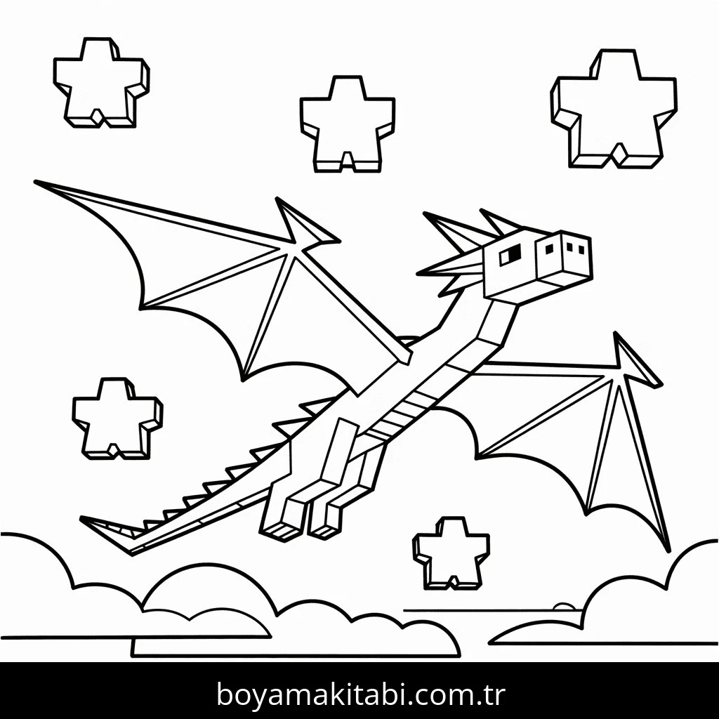 Minecraft boyama sayfası – çocuk aktivitesi, PDF indir