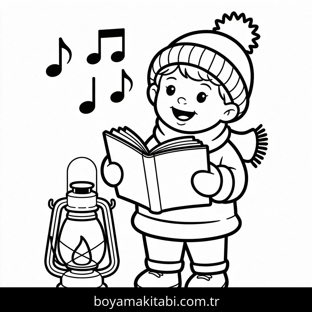 Noel boyama sayfası – basit çizim, kolay boyama