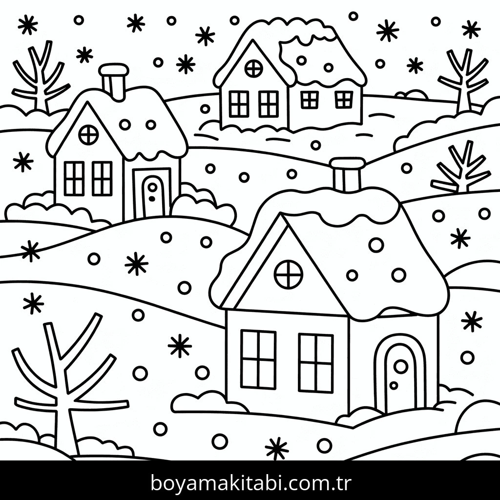 Noel boyama sayfası – renkli çizimler, okul öncesi