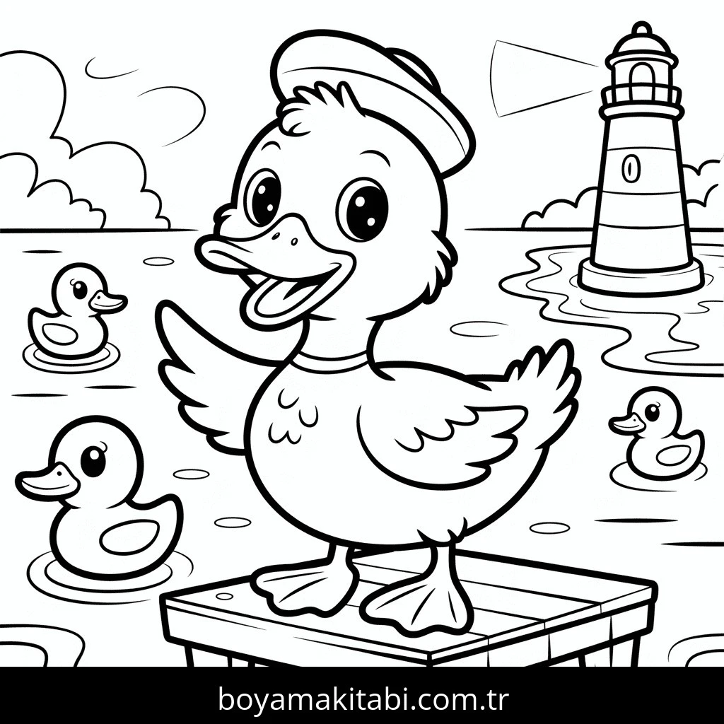 Ördek boyama sayfası – yaratıcılık, eğlenceli etkinlik