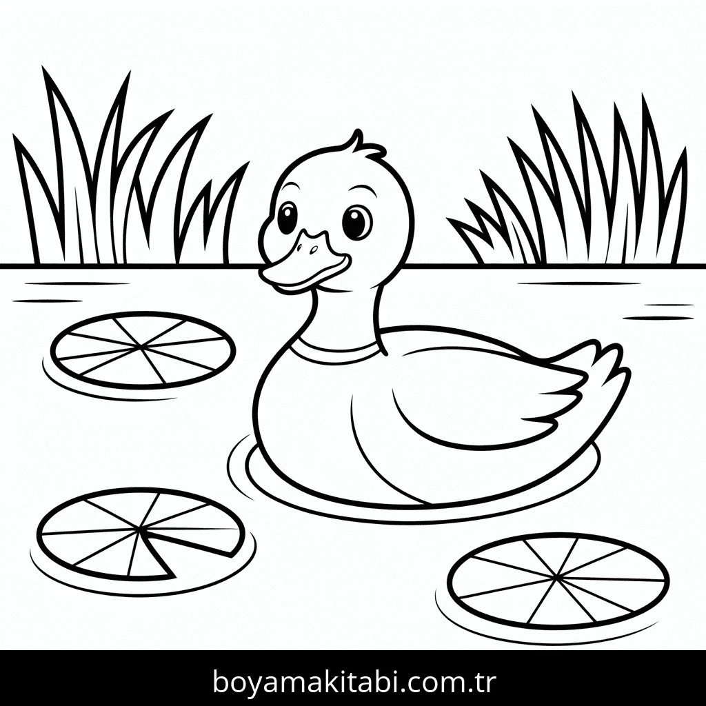 Ördek boyama sayfası – ücretsiz yazdır, boyama etkinliği