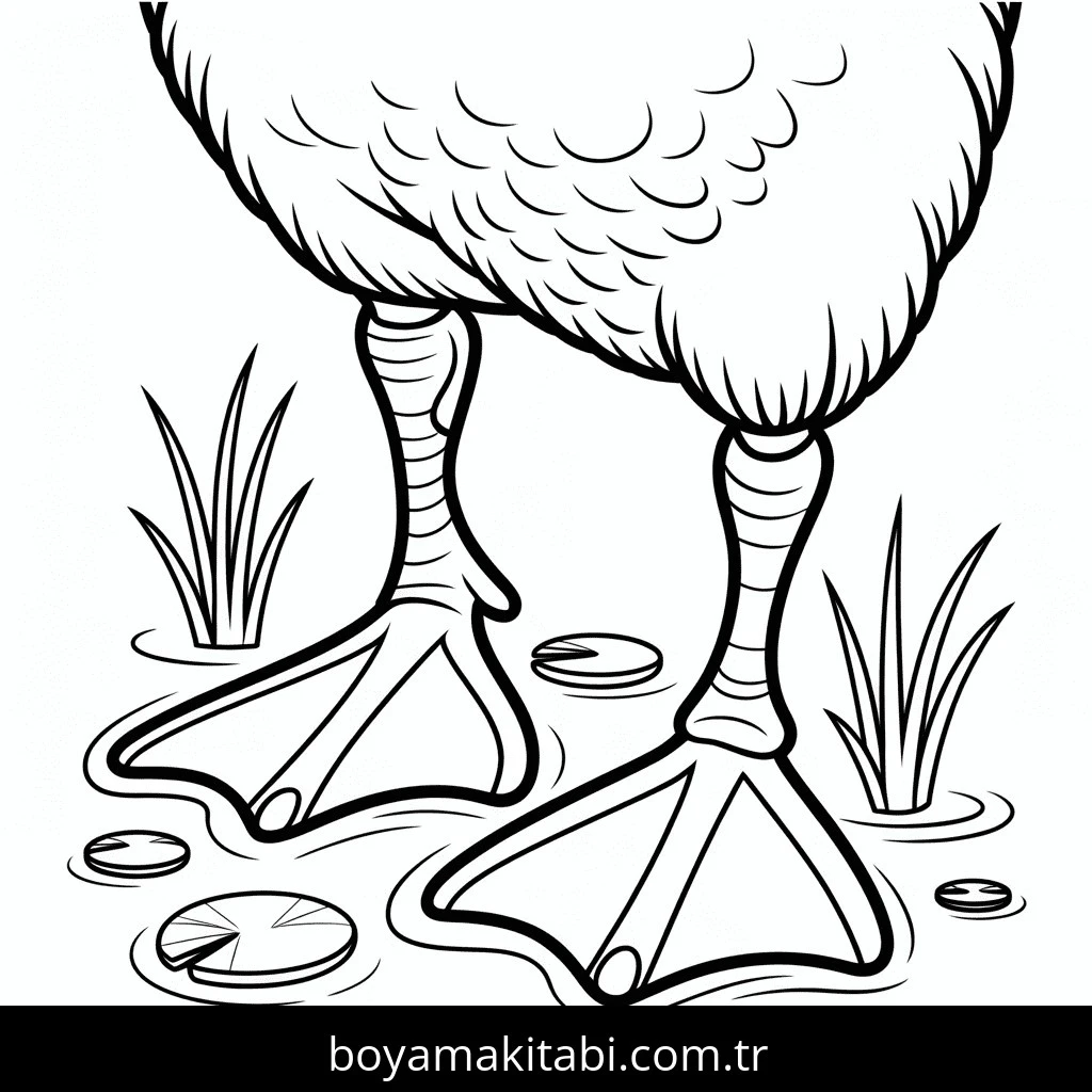 Ördek boyama sayfası – sevimli karakter, sanatsal çalışma