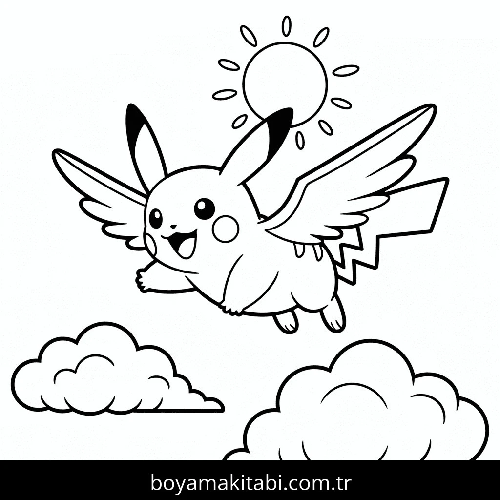 Pikachu boyama sayfası – okul öncesi, evde etkinlik